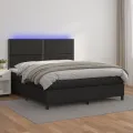 cadre de lit avec matelas et LED Noir 180x200 cm