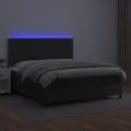 cadre de lit avec matelas et LED Noir 180x200 cm