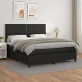 cadre de lit avec matelas Noir 180x200 cm Similicuir