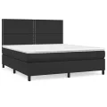 cadre de lit avec matelas Noir 180x200 cm Similicuir