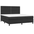 cadre de lit avec matelas Noir 180x200 cm Similicuir