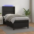 cadre de lit matelas LED Noir 100x200cm Similicuir