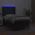 cadre de lit matelas LED Noir 100x200cm Similicuir