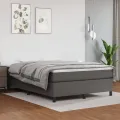 cadre de lit avec matelas Gris 140x200 cm Similicuir