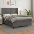 cadre de lit avec matelas Gris 140x200 cm Similicuir