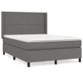 cadre de lit avec matelas Gris 140x200 cm Similicuir