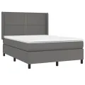 cadre de lit avec matelas Gris 140x200 cm Similicuir