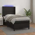 cadre de lit matelas LED Noir 80x200 cm Similicuir