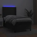 cadre de lit matelas LED Noir 80x200 cm Similicuir