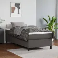 cadre de lit avec matelas Gris 100x200 cm Similicuir