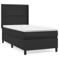 cadre de lit avec matelas Noir 80x200cm Similicuir