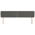 Tête de lit avec oreilles Gris foncé 203x23x78/88 cm Velours