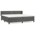 cadre de lit et matelas Gris foncé 200x200cm Velours