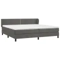 cadre de lit et matelas Gris foncé 200x200cm Velours