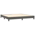 cadre de lit et matelas Gris foncé 200x200cm Velours