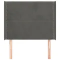 Tête de lit avec oreilles Gris foncé 103x16x118/128 cm Velours