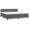 cadre de lit et matelas Gris foncé 200x200cm Velours