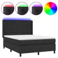 cadre de lit matelas LED Noir 140x200cm Similicuir