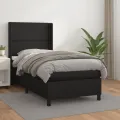 cadre de lit avec matelas Noir 90x190 cm Similicuir
