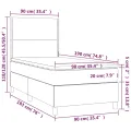 cadre de lit avec matelas Noir 90x190 cm Similicuir