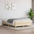 cadre de lit avec matelas Crème 140x200 cm Tissu