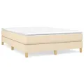cadre de lit avec matelas Crème 140x200 cm Tissu