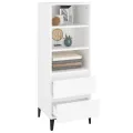 Buffet haut Blanc 40x36x110 cm Bois d'ingénierie