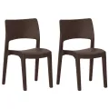 Chaises de jardin 2 pcs Moka Polypropylène
