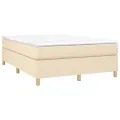 cadre de lit Crème 140x190 cm Tissu