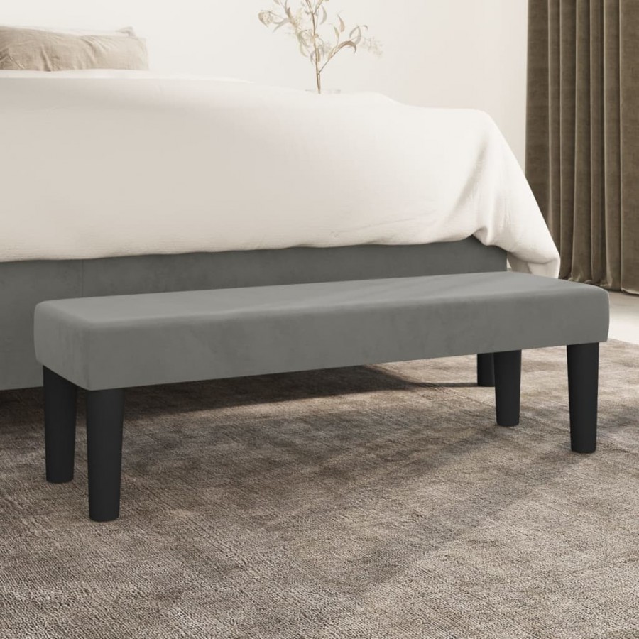 Banc Gris clair 100x30x30 cm Velours