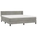 cadre de lit et matelas Gris clair 160x200cm Velours
