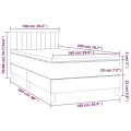 cadre de lit avec matelas Bleu 100x200 cm Tissu