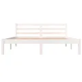 Cadre de lit Bois de pin massif 150x200 cm Blanc très grand