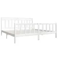 Cadre de lit Blanc Bois massif 200x200 cm
