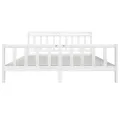 Cadre de lit Blanc Bois massif 200x200 cm
