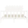 Cadre de lit avec tête de lit blanc 140x190 cm bois massif