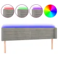 Tête de lit à LED Gris clair 183x16x78/88 cm Velours