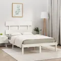 Cadre de lit Blanc Bois massif 160x200 cm