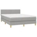 cadre de lit et matelas et LED Gris clair 140x200 cm