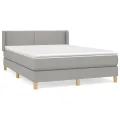 cadre de lit avec matelas Gris clair 140x200cm Tissu
