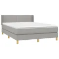 cadre de lit avec matelas Gris clair 140x200cm Tissu