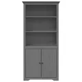 Bibliothèque BODO gris 80 x 40 x 172 cm bois de pin massif