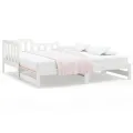 Lit coulissant Blanc 2x(90x190) cm Bois de pin massif