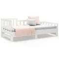 Lit coulissant Blanc 2x(90x190) cm Bois de pin massif