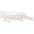 Lit coulissant Blanc 2x(90x190) cm Bois de pin massif