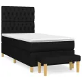 cadre de lit avec matelas Noir 100x200 cm Tissu