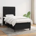 cadre de lit avec matelas Noir 100x200 cm Tissu