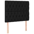 cadre de lit et matelas et LED Noir 100x200 cm Tissu