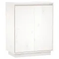 Buffet Blanc 60x34x75 cm Bois massif de pin