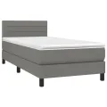 cadre de lit et matelas et LED Gris foncé 100x200 cm
